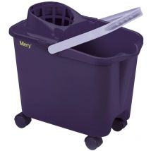 Mery - Cubo para Fregona Cubo con Ruedas Giratorias Cubo con Escurridor Amplio Resistencia Óptima 14 Litros Morado Medidas: 39Lx25,5Wx36,5H cm