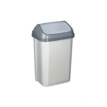 Papelera con tapa basculante 25 litros, 45x33x20 cm, gris