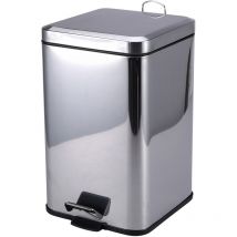 Protenrop - Cubo de basura con pedal en color metalizado fabricado en acero inoxidable 16 x 16 x 25,5 cms