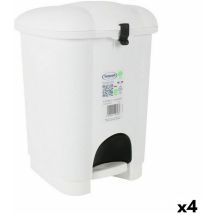 Cubo de basura con pedal tontarelli carolina 6 l blanco 20 x 22,5 x 29,7 cm (4 unidades)