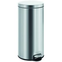 Cubo De Basura Con Pedal Vigor, Inox, 30 Litros, 29x65 Cm De Alto