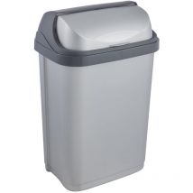 Keeeper - Cubo de Basura con Tapa Deslizante, 10 l, Rasmus, Plateado - Plata