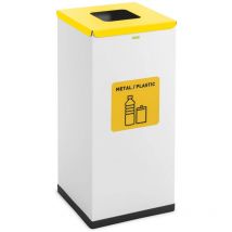 Ulsonix - Cubo de basura - 60 l - blanco - etiqueta para residuos reciclables