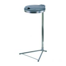 Cubo de basura Al980xAn500xF530mm 120l tapa plateada (ks) con soporte VAR