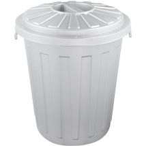 Keeeper - Cubo de basura / papelera polivalente con tapa cerrable, Grande, Plástico resistente (pp), 23 l, Mats, Plateado