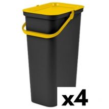 Tontarelli - Cubo de basura para reciclaje moda amarillo 38 l (4 unidades)