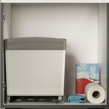 Eyckhaus - Cubo de reciclaje con ruedas empotrado rectangular gris 2x21L