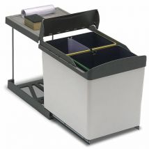 Eyckhaus - Cubo de reciclaje con ruedas rectangular gris 1x16 L+2x7,5 l