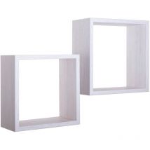 Modularredo - Mensola cubo 2 pz scaffale parete rovere salotto camera soggiorno moderno Q-bis