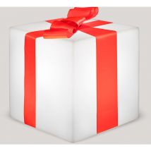 Moovere - gifty 40 Cubo Iluminado. Decoración de Navidad con Forma de Regalo. Carga Solar y Batería Recargable. Luz rgb con Mando a Distancia. Hecho