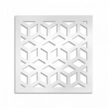 Cubo - Pannello in pvc traforato - Parasole - Colore: bianco - Misura: 48x48 cm