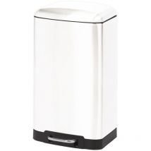 Duett - cubo pedal rectangular metalico blanco 30 l - 998030 500