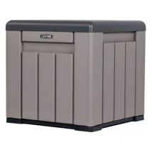 Habrita Foresta - cubo da esterno lifetime in resina effetto legno con contenitore 51,2x51,2x50,8 cm