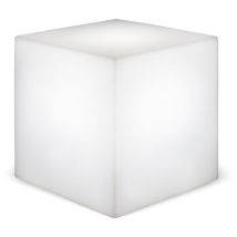 Newgarden Be Happy! - cuby 40 cm Dekorativer Leuchtwürfel, sehr widerstandsfähig. Kabel mit warmweißem LED-Licht. Hergestellt in Spanien.