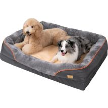 Cuccia Cuscino Materassino letto per cani comodo Materasso memory per cane con bordi rialzati Rimovibile - Taglia Grande 2XL 120x90x30cm