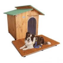 Cuccia in Legno per Cani da Esterno 'Rinforzata' Tendina omaggio mod. Alpi con Davanzale made in italy c - Setter 90x137x80 Tendina omaggio