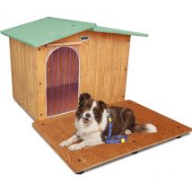 Cuccia in Legno per Cani da Esterno 'Rinforzata' Tendina omaggio mod. Oasi con Davanzale made in italy c - Setter con 93x110x68 Tendina omaggio