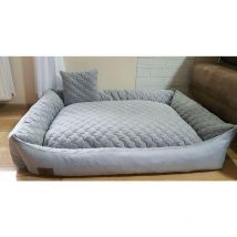 Cuccia per cani grigia con cuscino 120x90 cm - cuscino per cani lavabile - cuccia per cani impermeabile - Grigio
