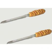 Astuceo - Cuchillo de pan mango de acero inoxidable de 29 cm - Lote de 2