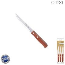 Oryx - cuchillo montana multiusos hoja sierra acero inoxidable 11 cm. mango madera (blister 3 piezas)