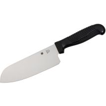 Spyderco - Ste-k08pbk Couteau De Cuisine Santoku Lame Lisse De 17,3 Cm En Acier Mbs-26 Avec Manche En Polypropylène Noir
