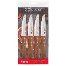 3 Claveles - set 4 cuchillos chuleteros angus 12 cm- 4.5' e 3C