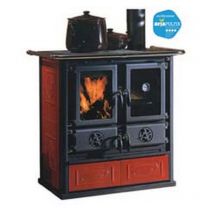Nordica - cucina a legna rosetta 5.0 vst ceramica 7,2 kw liberty bordeaux - misure CM.88,5X57,2X84,3H. - peso KG.153