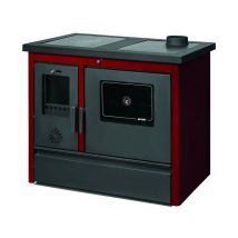 Prity - Cucina a Legna Blinky con forno Rossana con Porta in Vetro Rosso