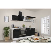 Cucina Blocco cucina Blocco cucina Bianco Nero Amanda 220 cm Respekta Premium