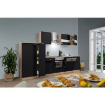 Cucina blocco cucina blocco cucina componibile rovere nero merle 310 cm Respekta
