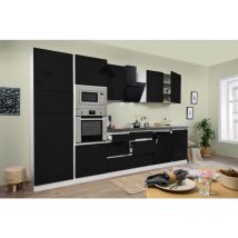 Cucina blocco cucina blocco cucina senza maniglie bianco nero Lorena 345 cm Respekta