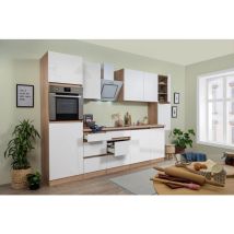Cucina blocco cucina blocco cucina senza maniglie rovere bianco Lorena 330 cm Respecta