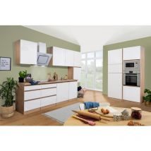 Cucina blocco cucina blocco cucina senza maniglie rovere bianco Lorena 395 cm Respekta
