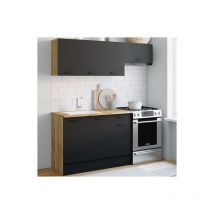 Idmarket - Cucina completa subtil da 180 cm con piano di lavoro a 5 elementi in legno e nero