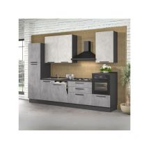 Veriaffari.it - Cucina Sinki reversibile 330x216/240 h con cassa colore antracite basi ossido e pensili spatolato con lavastoviglie