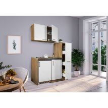 Cucina mini cucina cucina singola angolo cottura dispensa rovere bianco Levin 130 cm Respecta