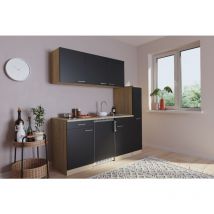 Cucina Minicucina Cucina singola Modulo cucina Rovere nero Luis 180 cm Respecta
