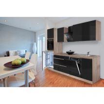 Cucina Modulo cucina blocco vuoto senza maniglie rovere nero Lorena 280 cm Respecta