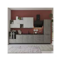 Cucina Pola mira 360 cm antracite cemento fumo top ceramica destra con lavastoviglie