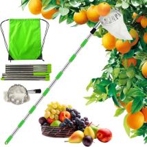 Fitags - Cueille Fruit telescopique,3.2m Ramasse Pomme,Cueilleur de Fruits Amovible,Outil Cueillette Jardin Arbre Poires Pêches cueille Fruit