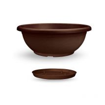 Cuenco Naxos con platillo entrelazado 80 cm - Chocolate