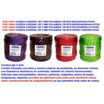 FPLUS cuerda cordino jipi 3 mm poliamida 100 mts.malva-rosa po35