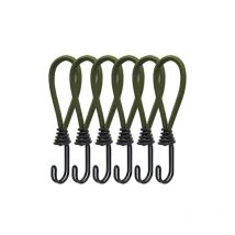 Odipie - Cuerda elástica de goma con ganchos en espiral para carpas, lonas, pancartas de pvc, pabellones, trampolines y velas de sombra, 6 unidades