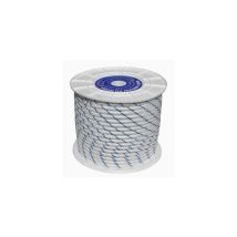 Hyc - Cuerda Trenzada 06mm Nylon Blanco/azul Tipo Driza 200 Mt