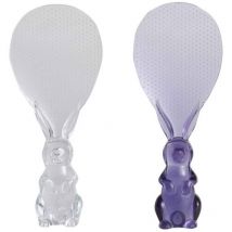 Ensoleille - Cuillère à riz en plastique, spatule à riz antiadhésive, cuillère à riz verticale, cuillère de cuisine transparente en cristal, cuillère
