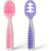 Fei Yu - Cuillères d'apprentissage pour bébé 2 cuillères en silicone préfabriquées Formateur d'aliments pour bébé Expert en sevrage recommandé