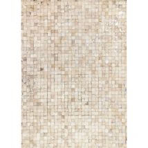 Thedecofactory - cuir extra silver - Tapis recyclé cuir éclats argentés blanc 120x170