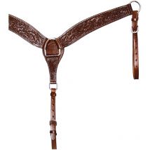 Taglia unica cob/full, Noir: Cuirasse western en cuir avec finition fleurs