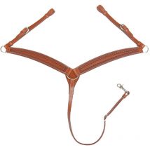 Taglia unica cob/full, Cognac Marron clair Naturel: Cuirasse western en cuir avec traitement des tampons borser