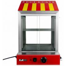 Cuiseur Vapeur Commercial pour Hot Dog Machine à Pain Saucisses 2000W En Acier Inoxydable à 2 Niveaux Température 30° à 110° Ajustable [Pince & Pot à